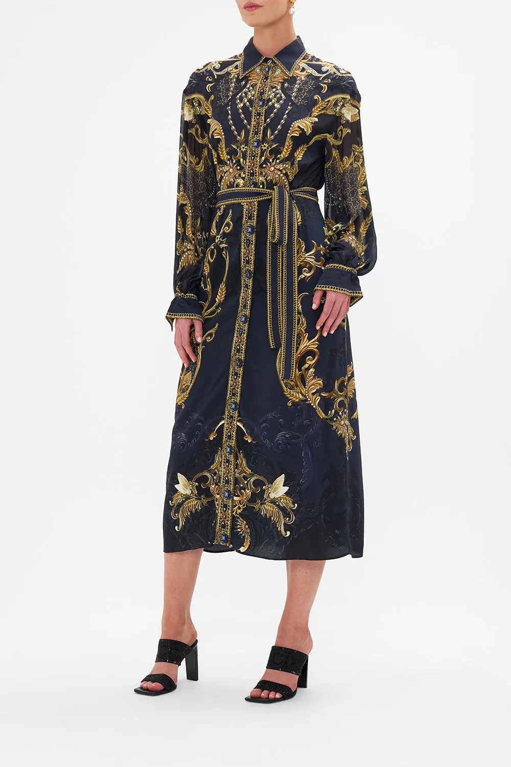 BUTTON DOWN BLOUSON SLEEVE DRESS MOONLIGHT MELODIES sold by Camilla product image thumbnail 3