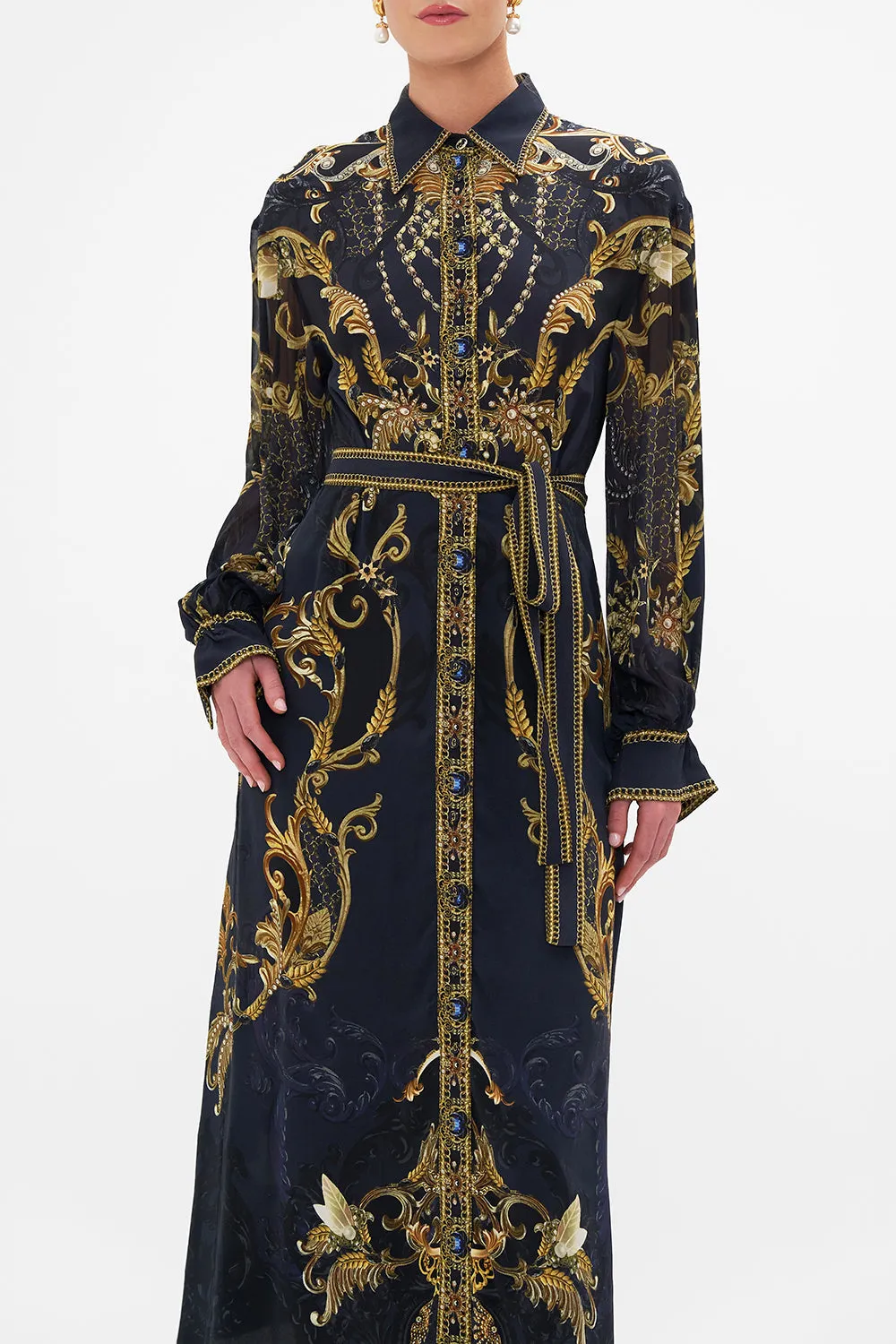 BUTTON DOWN BLOUSON SLEEVE DRESS MOONLIGHT MELODIES sold by Camilla product image thumbnail 4