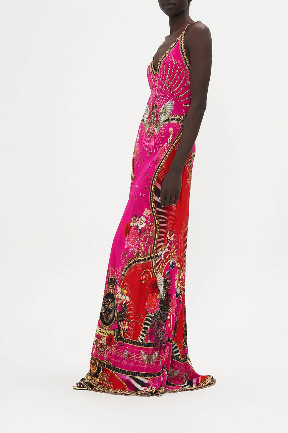 V NECK FULL LENGTH BIAS SLIP DRESS WHAT HAPPENS ON TOUR sold by Camilla product image thumbnail 4