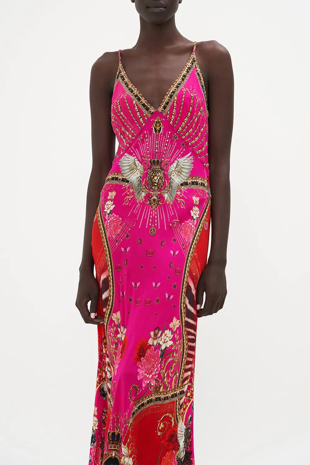 V NECK FULL LENGTH BIAS SLIP DRESS WHAT HAPPENS ON TOUR sold by Camilla product image thumbnail 5