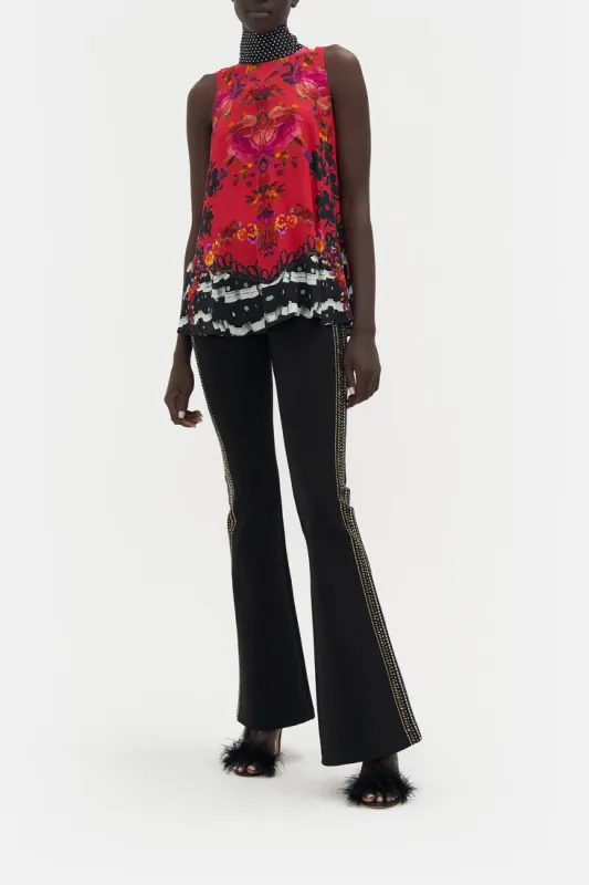 HIGH NECK TOP WITH BACK NECK TIE VIEW FROM THE VEIL made by Camilla