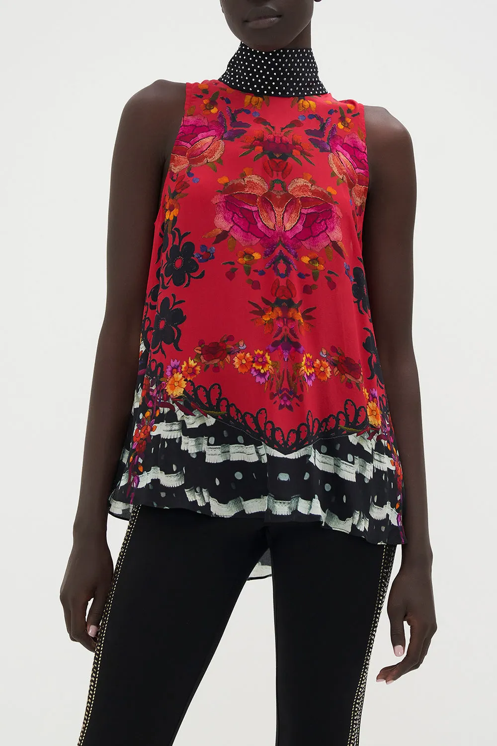 HIGH NECK TOP WITH BACK NECK TIE VIEW FROM THE VEIL sold by Camilla product image thumbnail 5