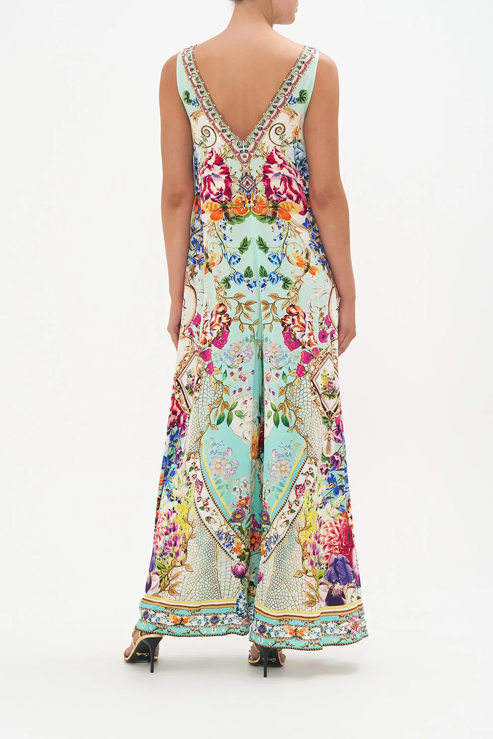 V NECK FLARED JUMPSUIT HONEY HONEY sold by Camilla product image thumbnail 2