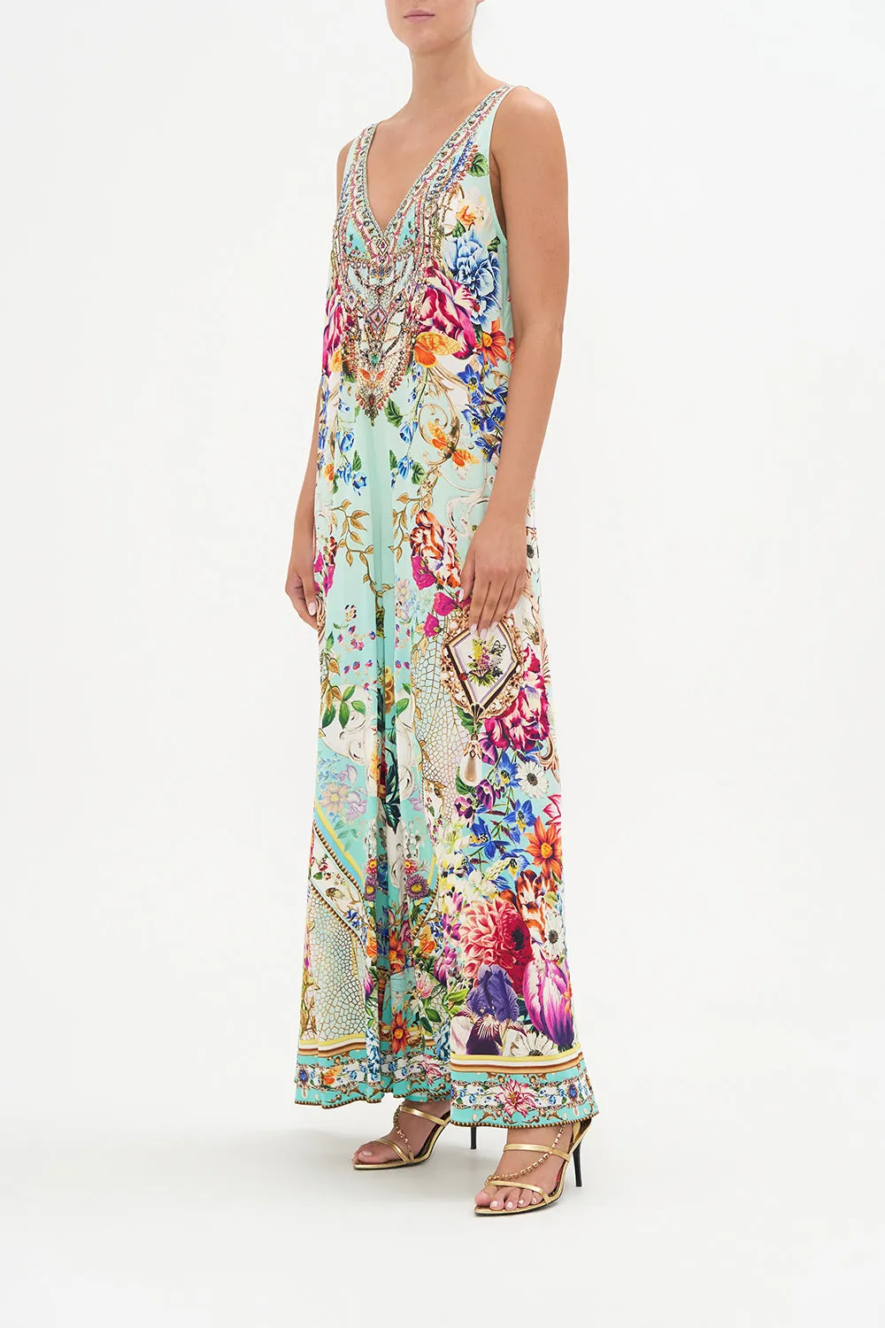 V NECK FLARED JUMPSUIT HONEY HONEY sold by Camilla product image thumbnail 4