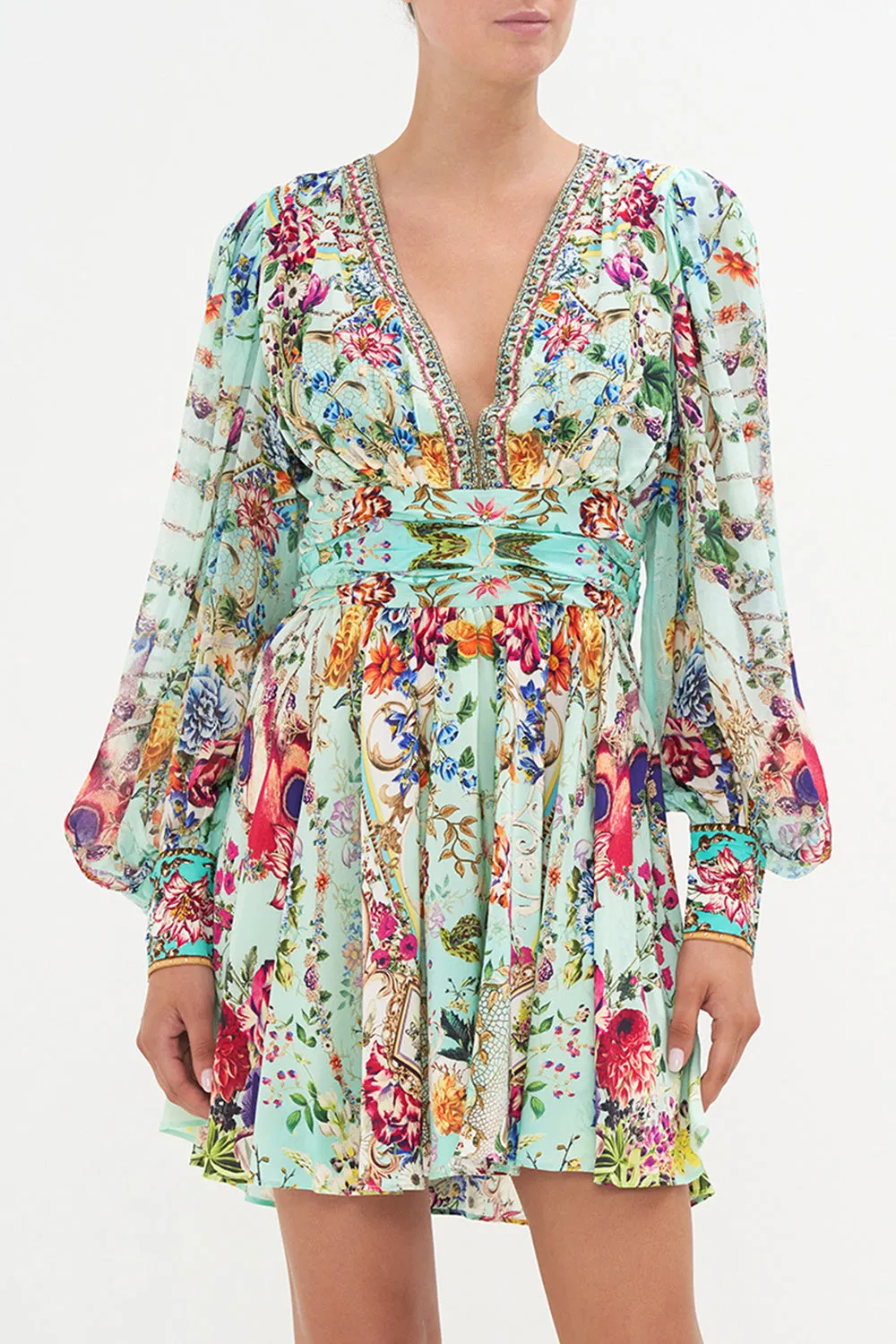 SHORT DRESS WITH BLOUSON SLEEVE HONEY HONEY sold by Camilla product image thumbnail 5