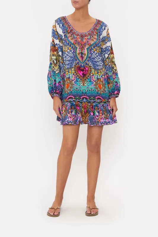 BLOUSON SLEEVE A LINE FRILL DRESS LUCKY CHARMS sold by Camilla