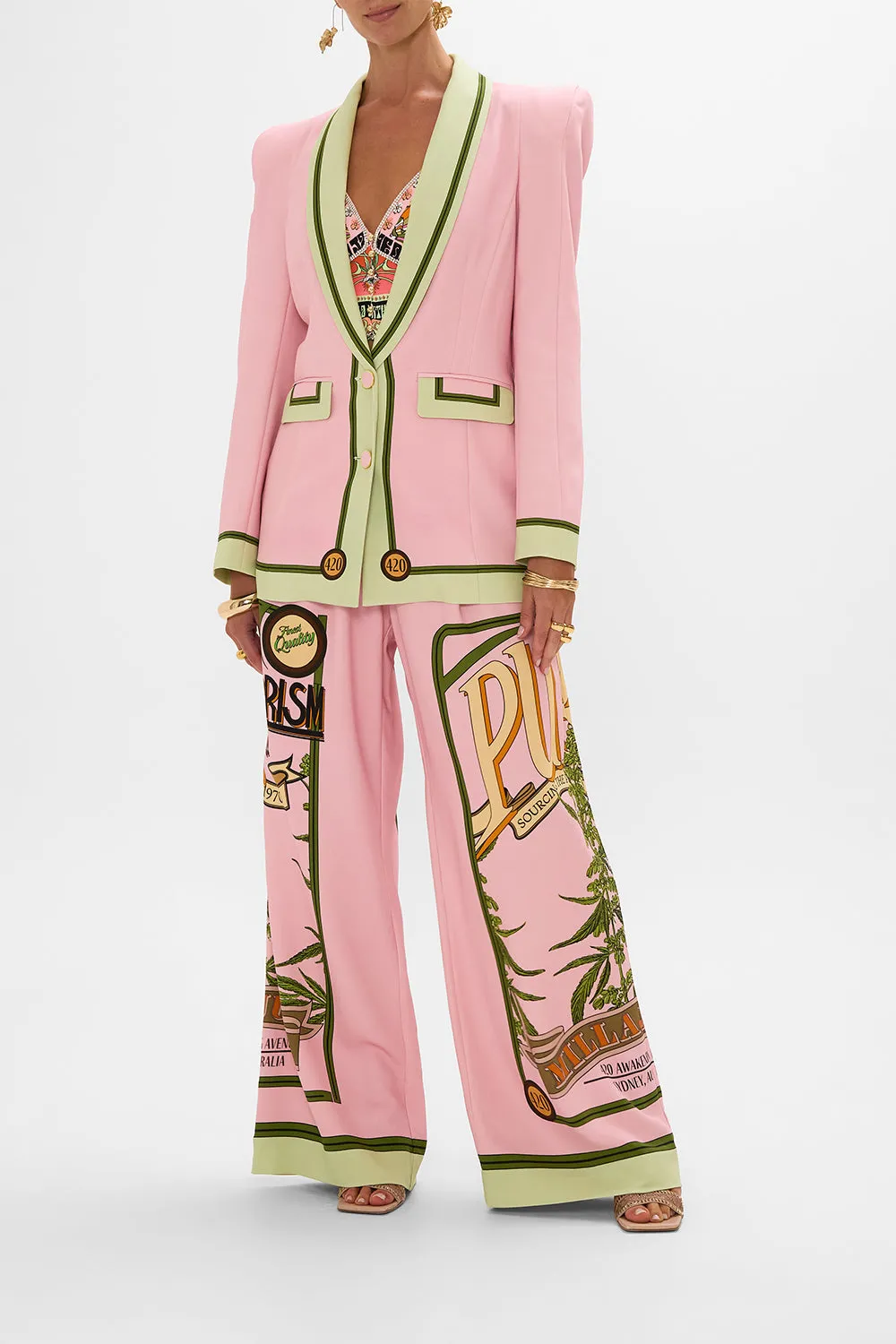 PEAKED SHOULDER BLAZER LETS CHASE RAINBOWS sold by Camilla