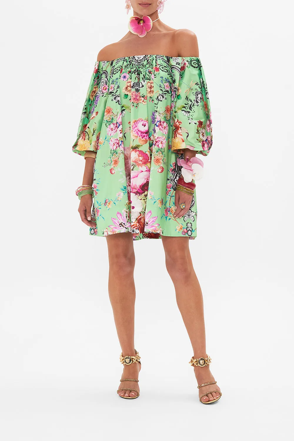 OFF SHOULDER PUFF DRESS PORCELAIN DREAM sold by Camilla