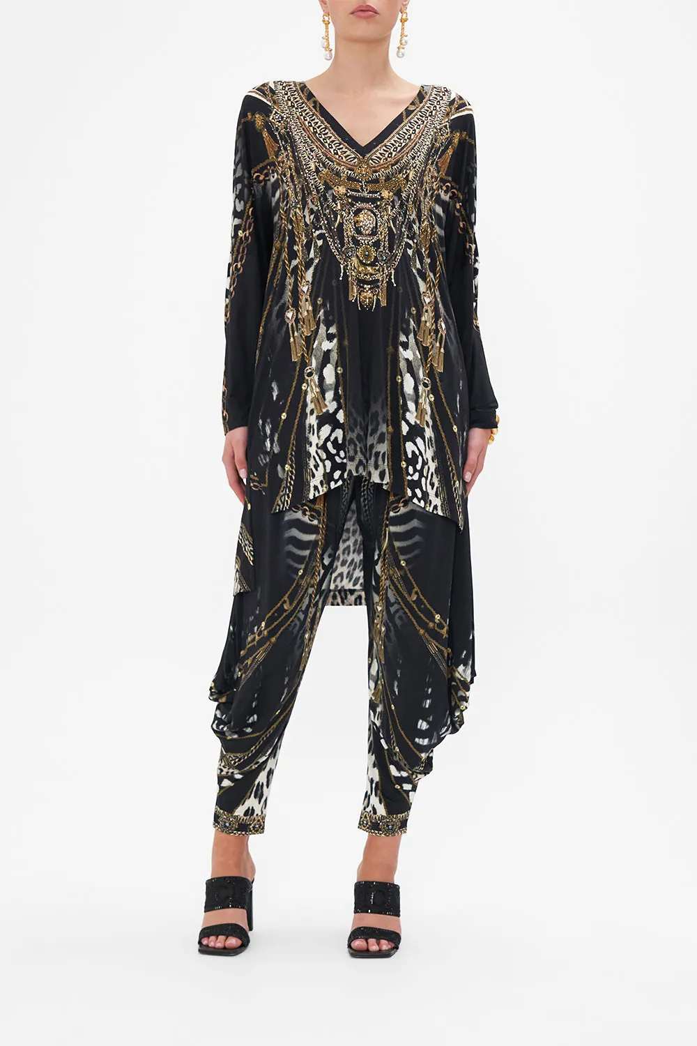 SIDE SPLIT TEE - ALL OVER PRINT UNTAMED ROYALTY sold by Camilla