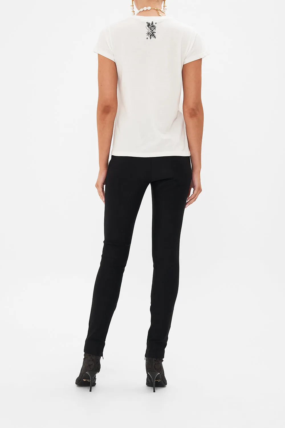 SLIM FIT ROUND NECK T-SHIRT - WHITE TALES OF TATTOO sold by Camilla product image thumbnail 2