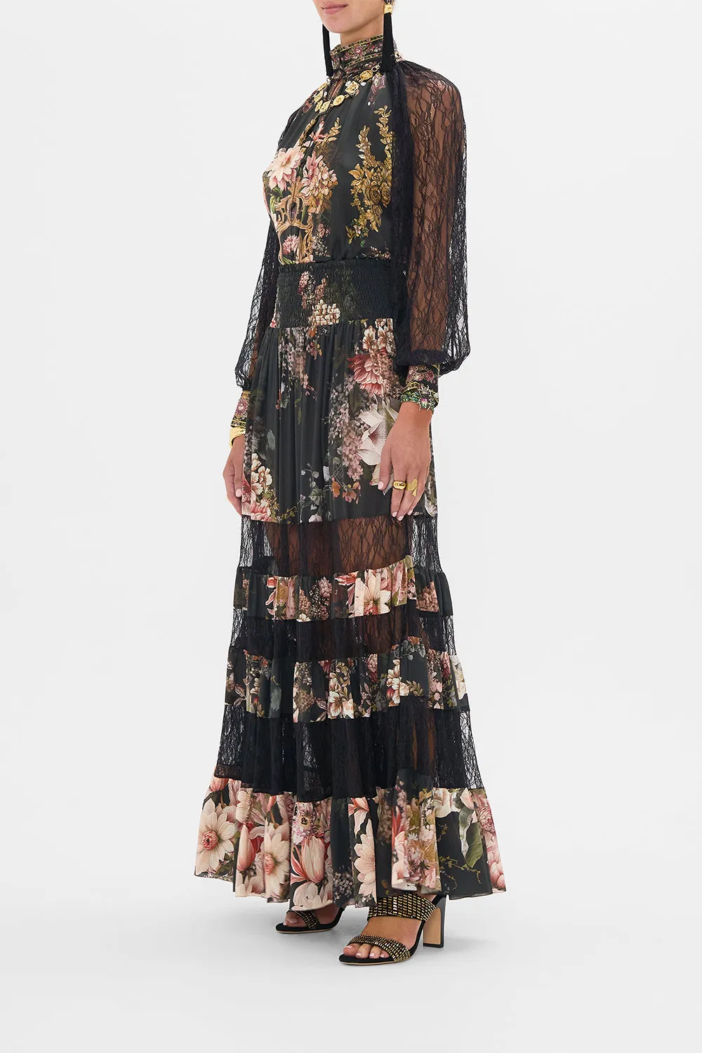 RAGLAN BUTTON UP SHIRT WITH LACE AT SLEEVE DYNASTY DAZE sold by Camilla product image thumbnail 4