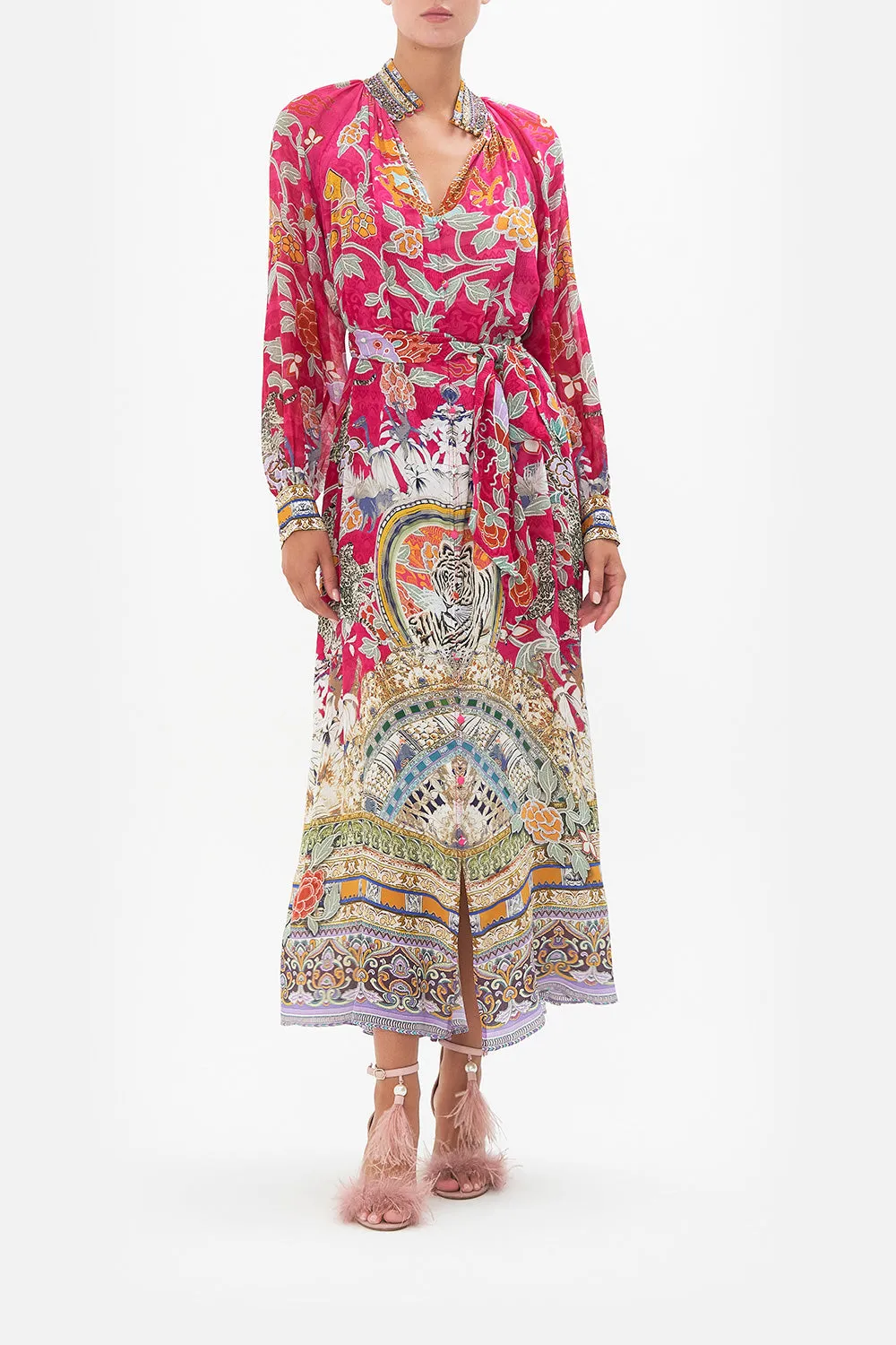 RAGLAN SLEEVE MIDI SHIRT DRESS TASTE OF TWILIGHT sold by Camilla