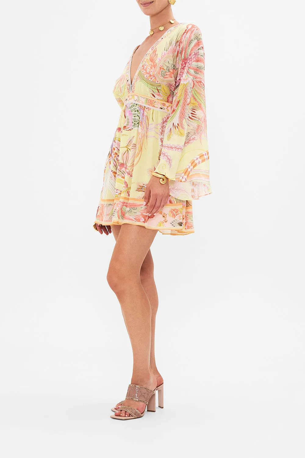 GATHERED KIMONO MINI DRESS COSMIC TUSCAN sold by Camilla product image thumbnail 4