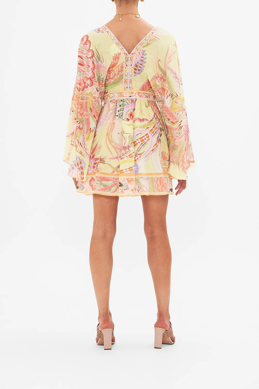 GATHERED KIMONO MINI DRESS COSMIC TUSCAN sold by Camilla product image thumbnail 2