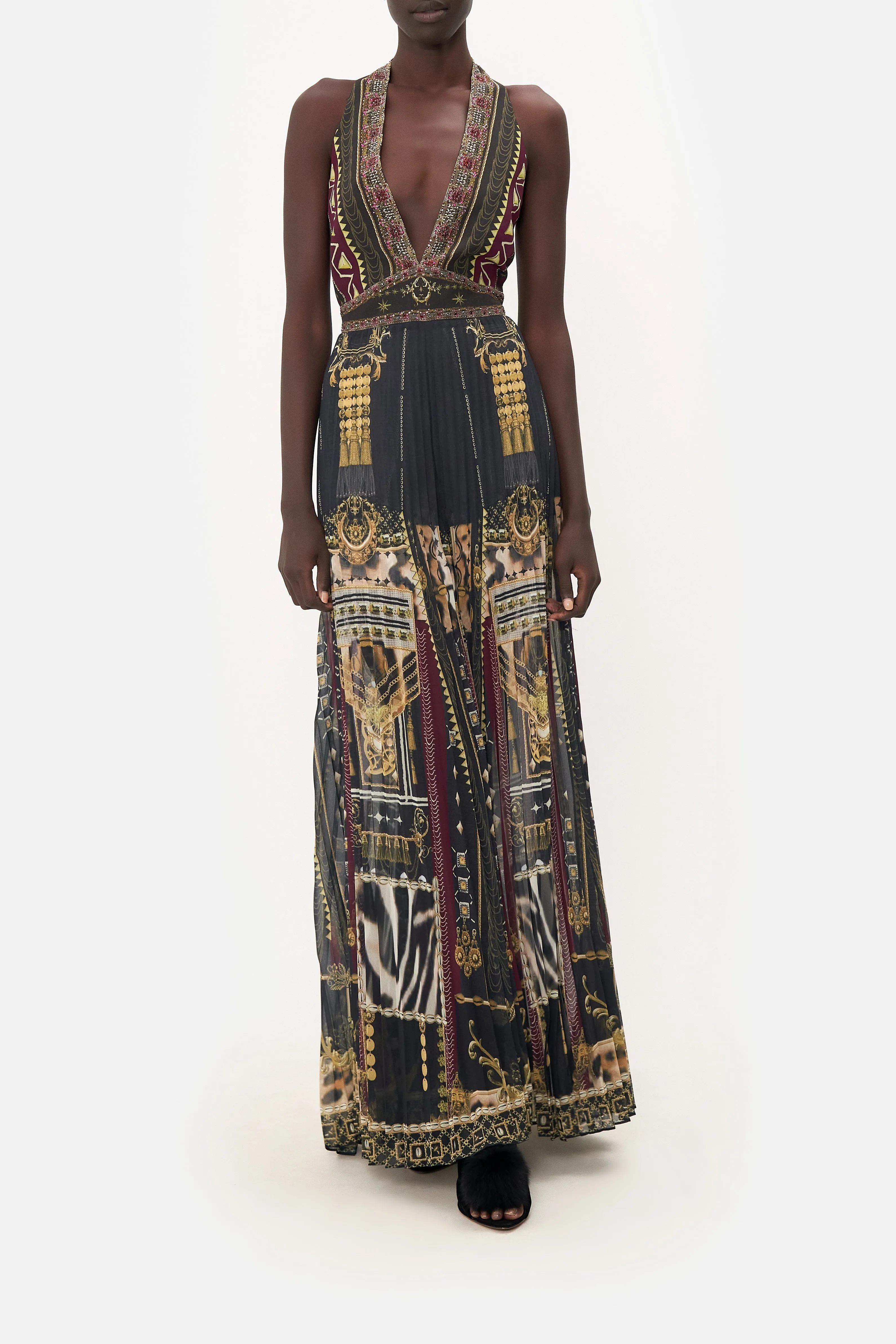 TIE NECK HALTER JUMPSUIT DESERT DREAMS sold by Camilla