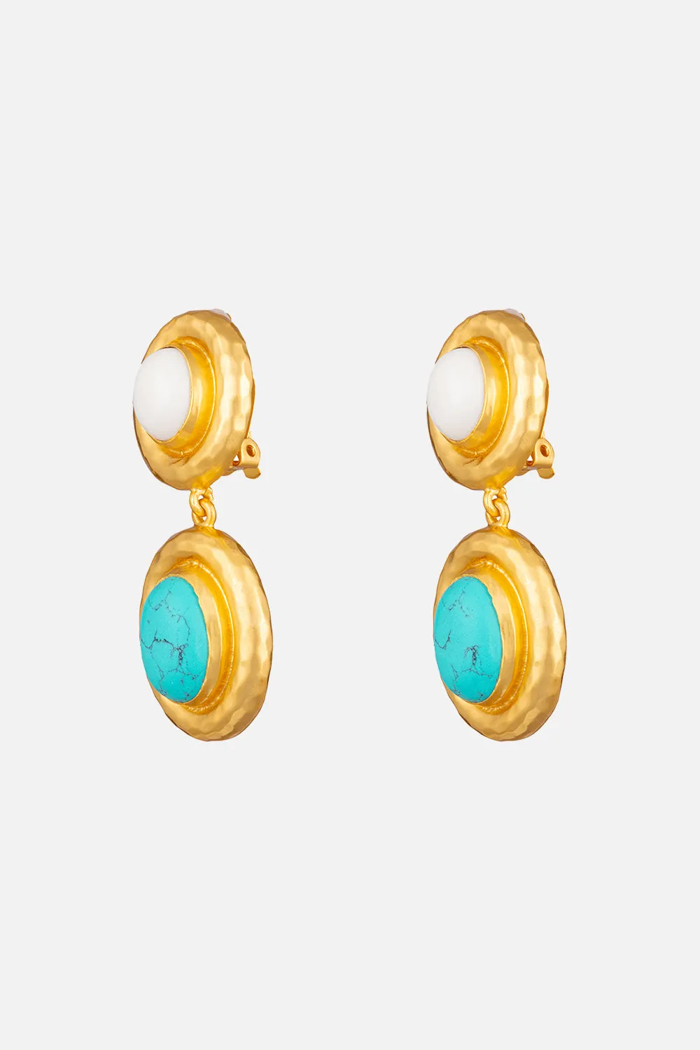 CARLA TURQUOISE AND WHITE STONE EARRINGS MULTI sold by Camilla product image thumbnail 2