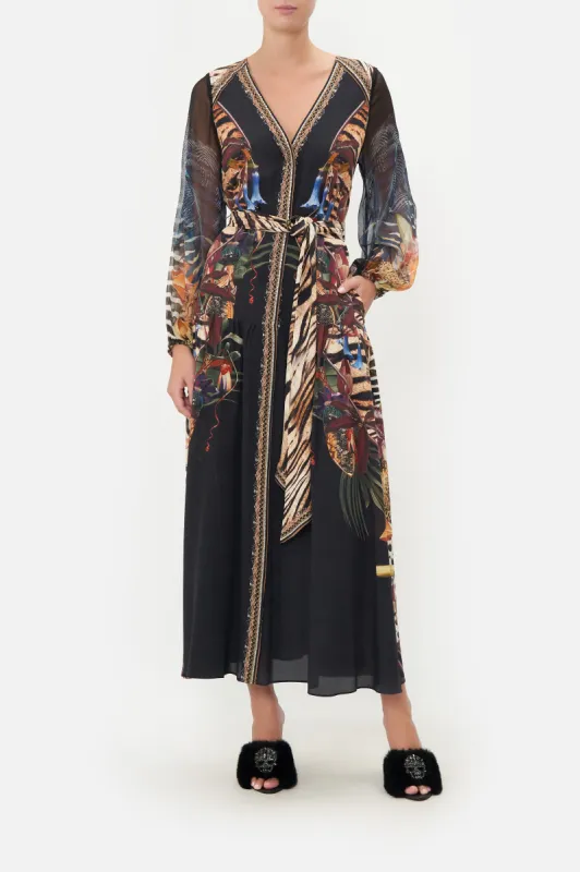 V NECK DRESS WITH BELT NATURAL INSTINCT sold by Camilla