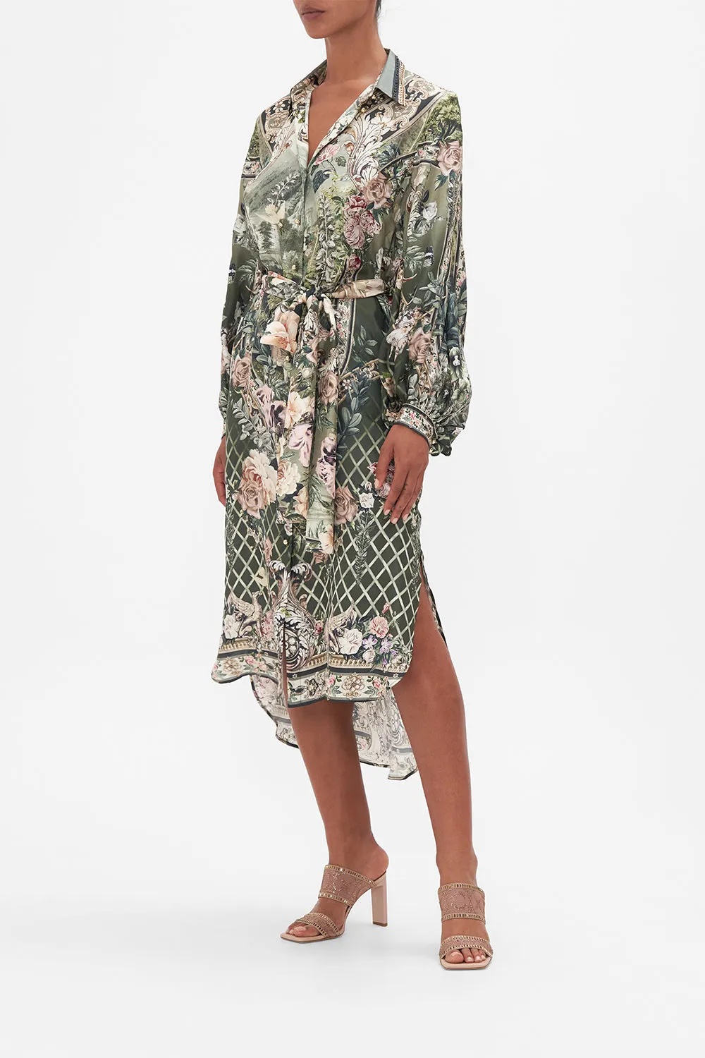HIGH LOW MIDI SHIRT DRESS GARDEN OF GOOD FORTUNE sold by Camilla product image thumbnail 4