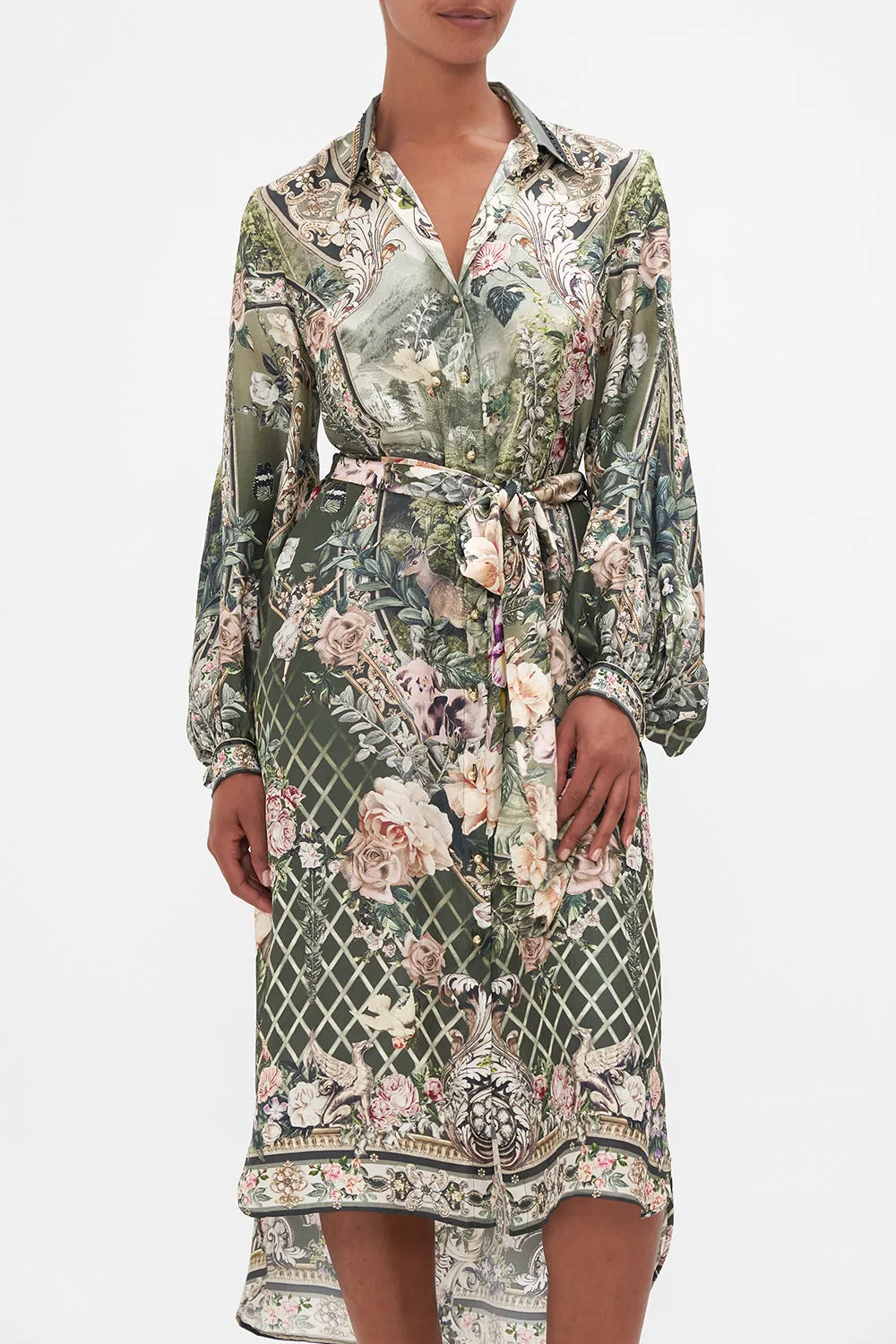HIGH LOW MIDI SHIRT DRESS GARDEN OF GOOD FORTUNE sold by Camilla product image thumbnail 5
