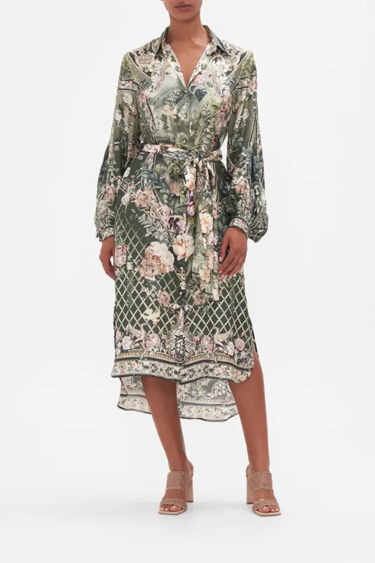HIGH LOW MIDI SHIRT DRESS GARDEN OF GOOD FORTUNE sold by Camilla