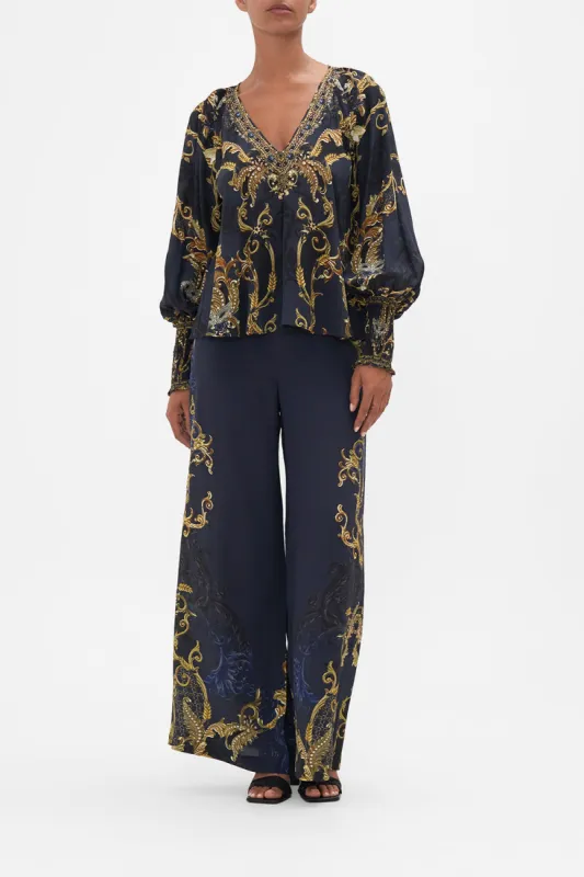 SHIRRED CUFF BLOUSE MOONLIGHT MELODIES sold by Camilla