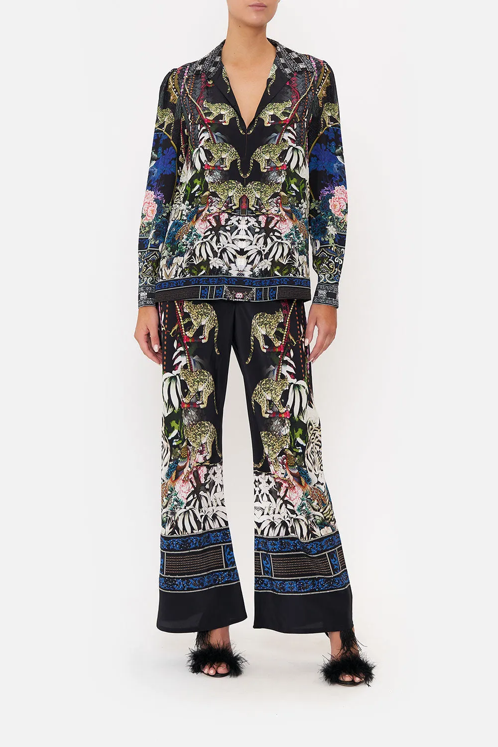 COLLAR SHIRT WITH 1/2 BUTTON FRONT HOLLYWOOD HEIST sold by Camilla