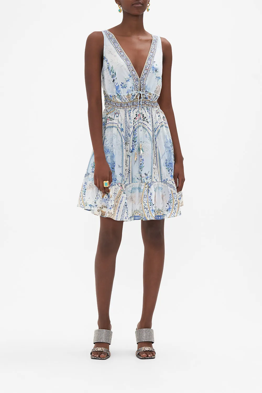 SHIRRED WAIST DETAIL MINI DRESS SEASON OF THE SIREN sold by Camilla