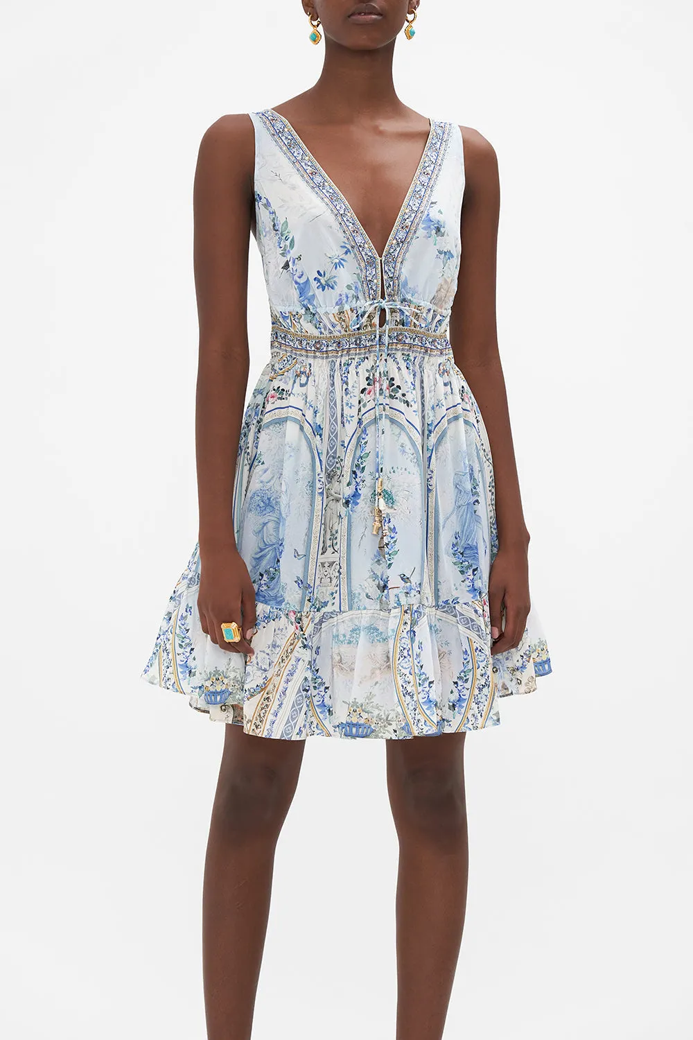 SHIRRED WAIST DETAIL MINI DRESS SEASON OF THE SIREN sold by Camilla product image thumbnail 5