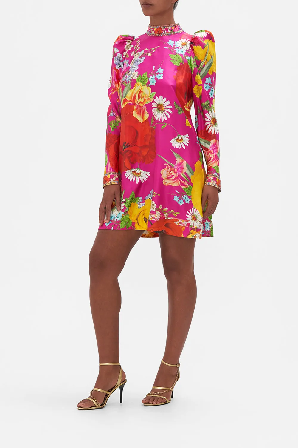 PUFF SLEEVE HIGH NECK MINI DRESS RAINBOW BODY sold by Camilla product image thumbnail 4