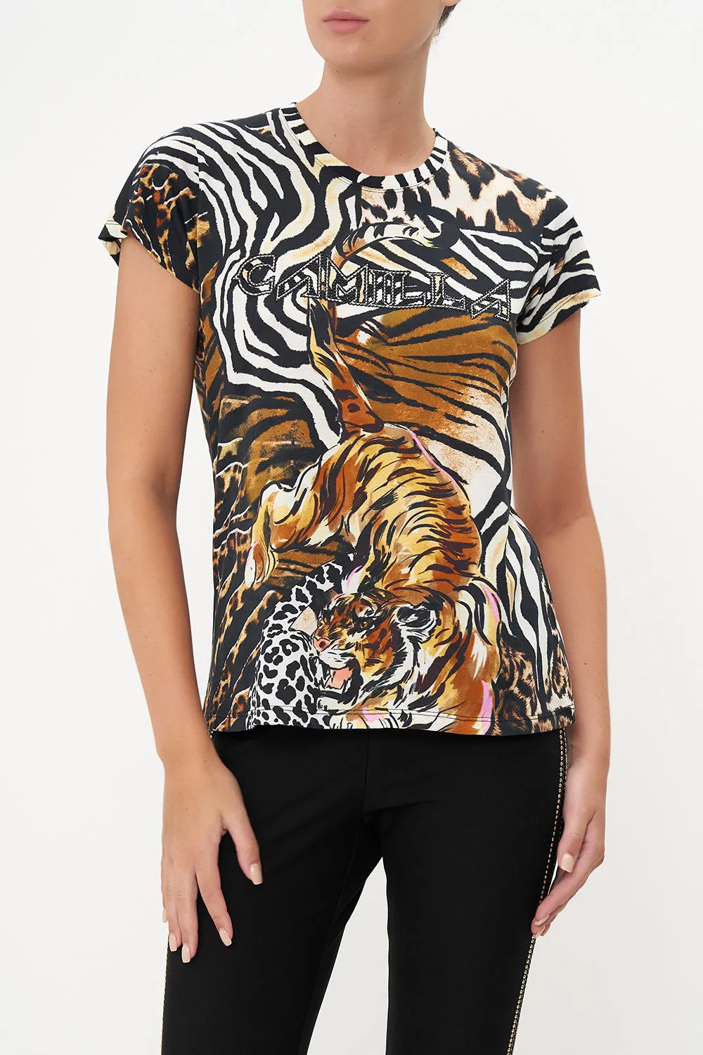 SLIM FIT ROUND NECK T-SHIRT WHATS NEW PUSSYCAT sold by Camilla product image thumbnail 5