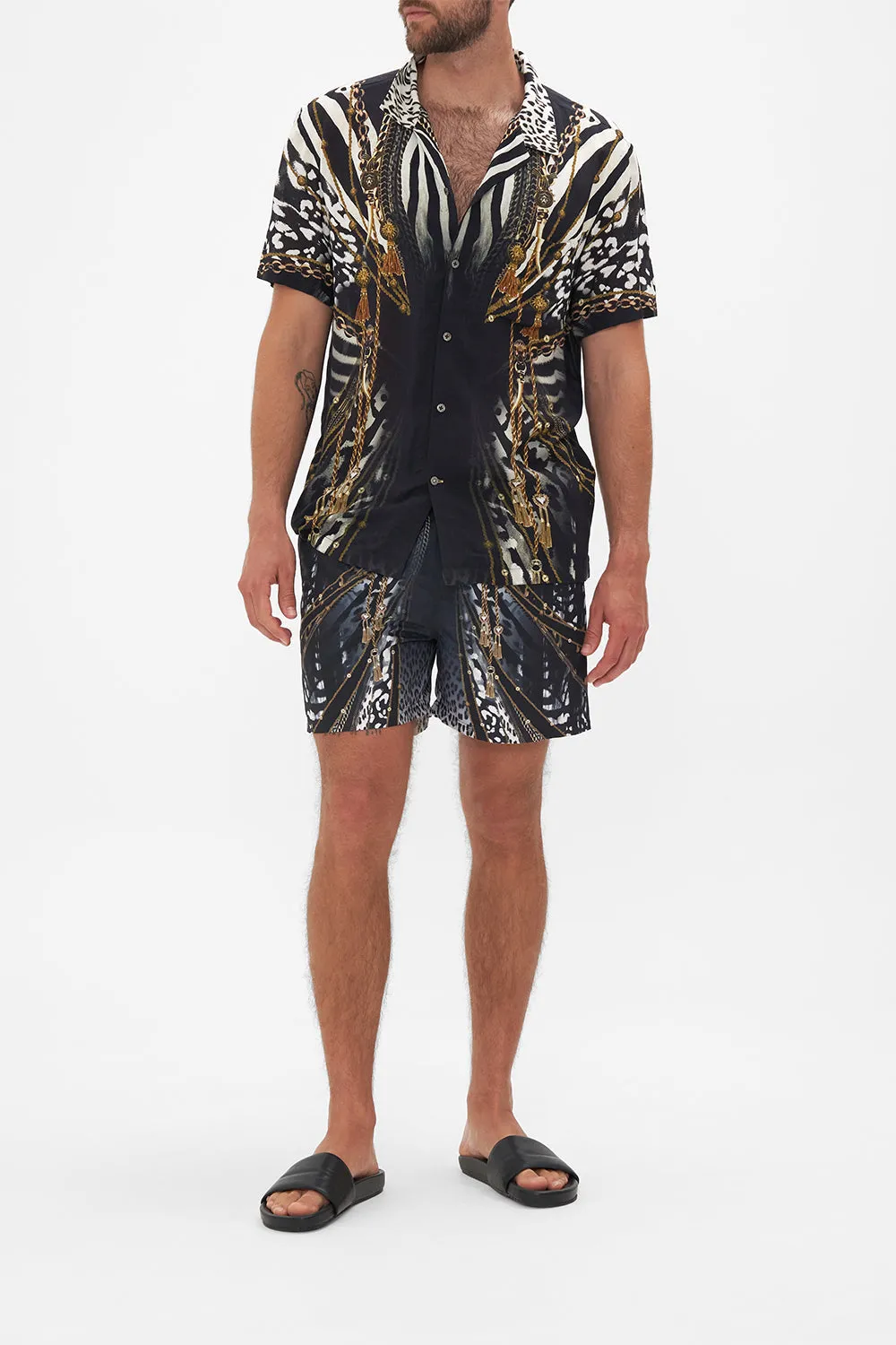 SHORT SLEEVE CAMP COLLARED SHIRT UNTAMED ROYALTY sold by Camilla