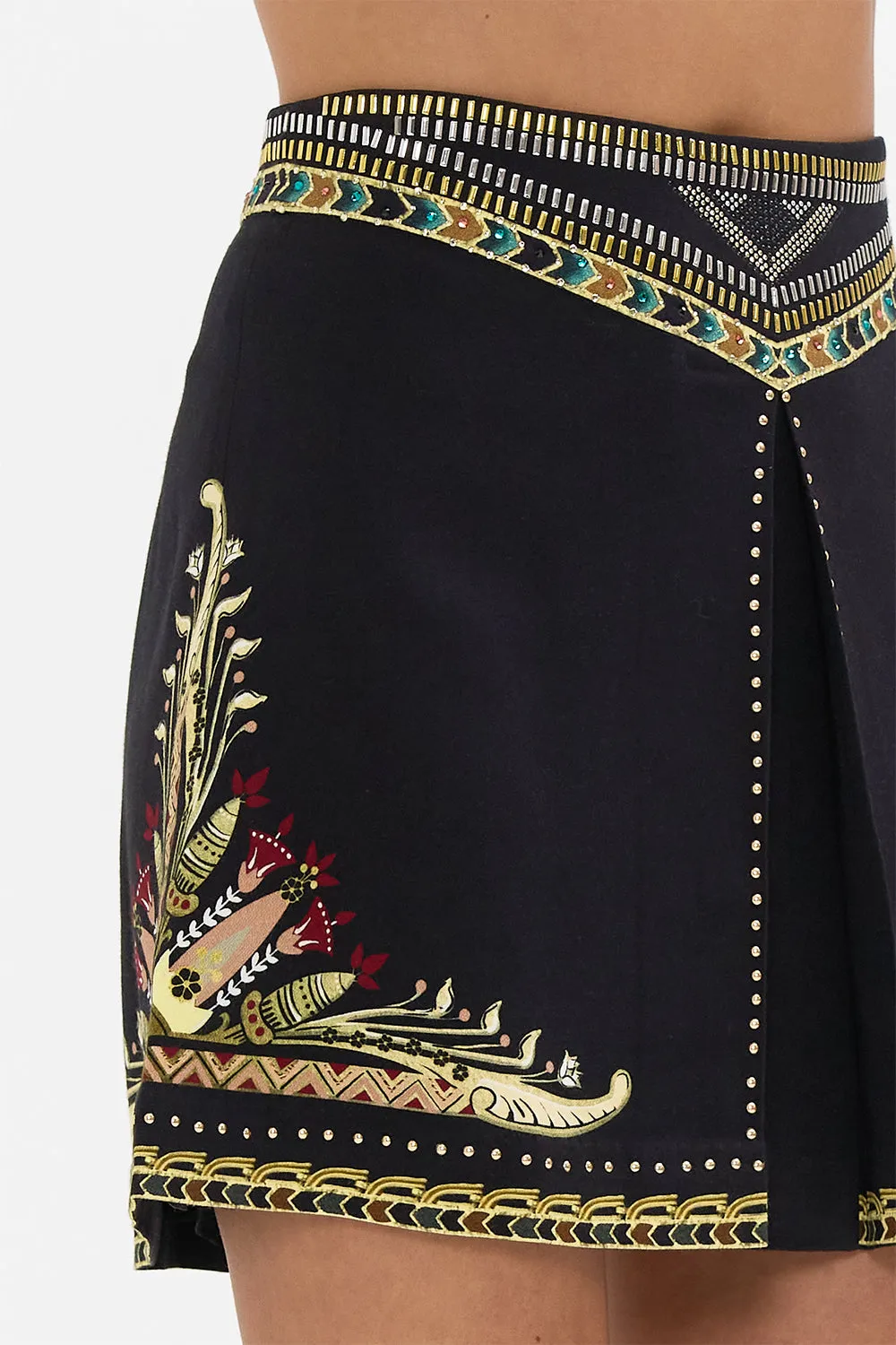 METAL STUDDED SHAPED WAISTBAND MINI SKIRT THEY CALLED HER NEFERTARI sold by Camilla product image thumbnail 5