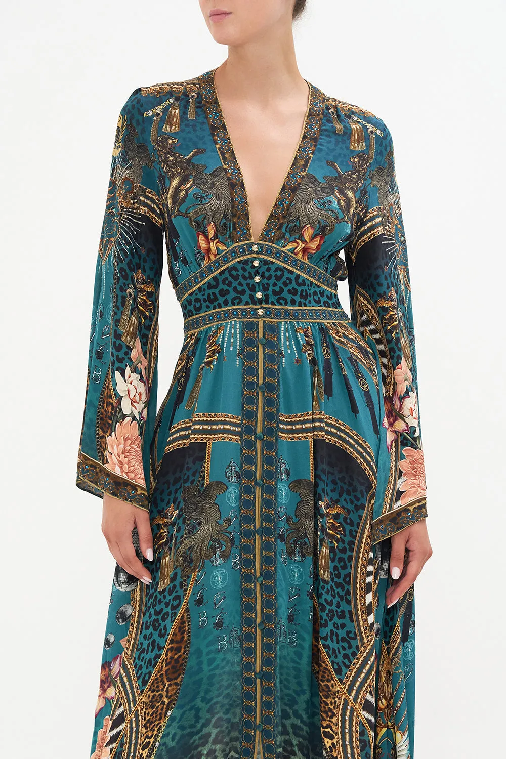 KIMONO SLEEVE DRESS WITH SHIRRING DETAIL TIGER PANTS sold by Camilla product image thumbnail 5