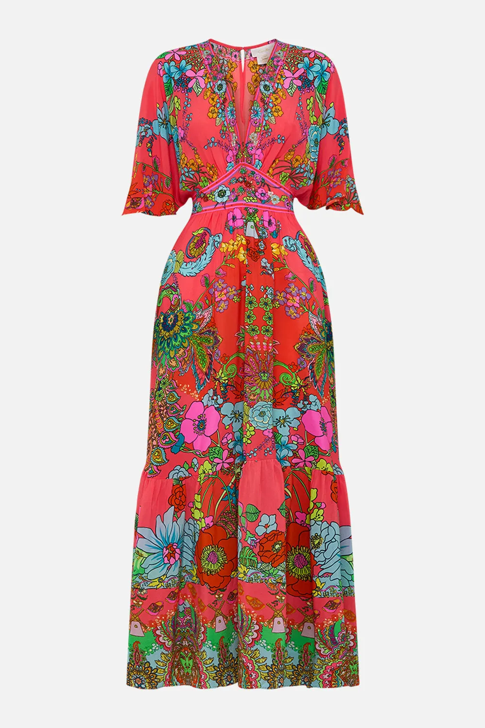 WAISTED DRESS WITH HEM RUFFLE WINDMILLS AND WILDFLOWERS sold by Camilla product image thumbnail 3