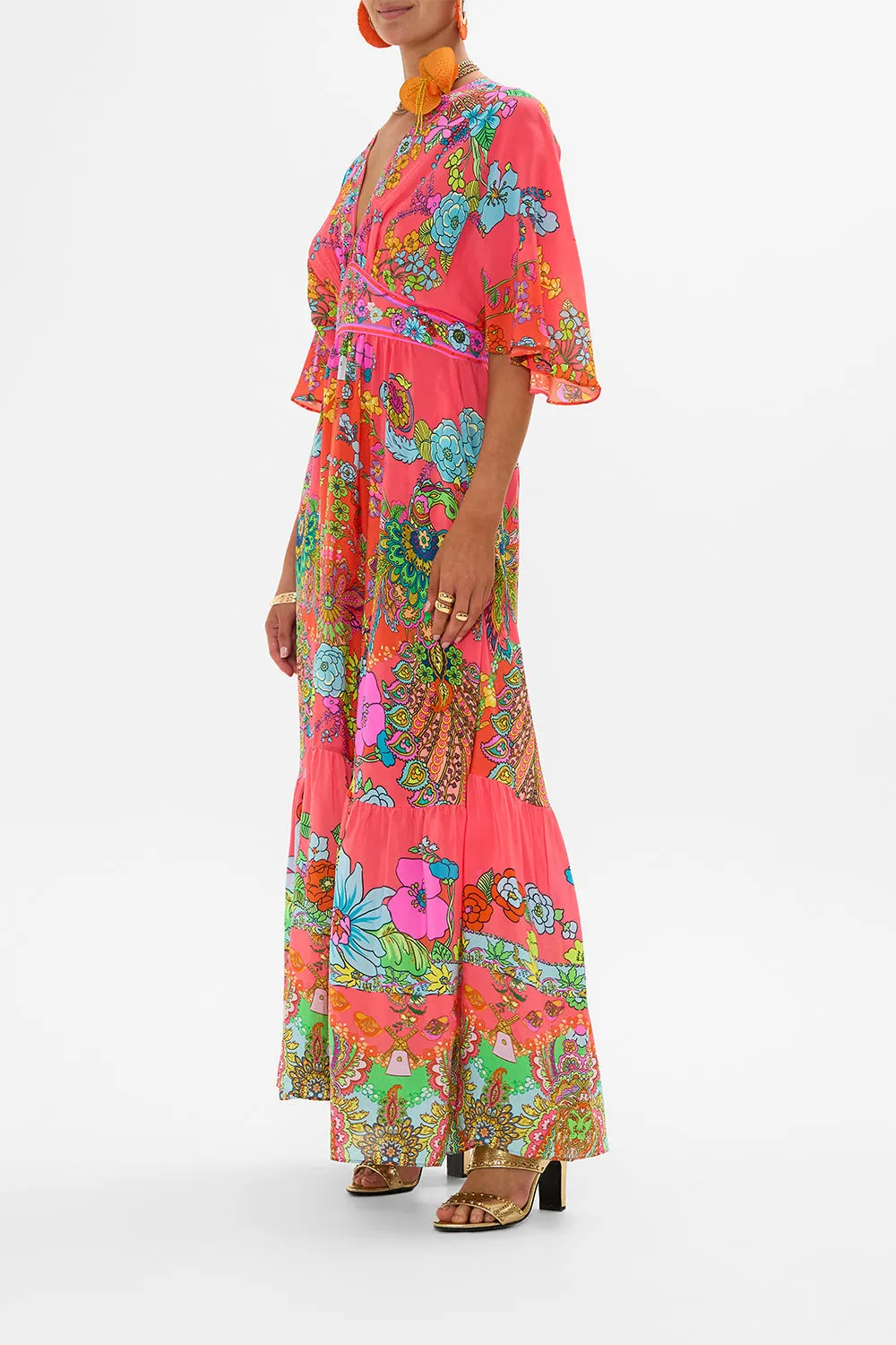 WAISTED DRESS WITH HEM RUFFLE WINDMILLS AND WILDFLOWERS sold by Camilla product image thumbnail 4