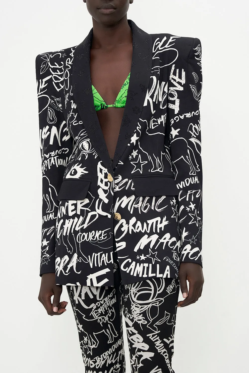 PEAKED SHOULDER BLAZER SPIRIT SCRIBBLE sold by Camilla product image thumbnail 5