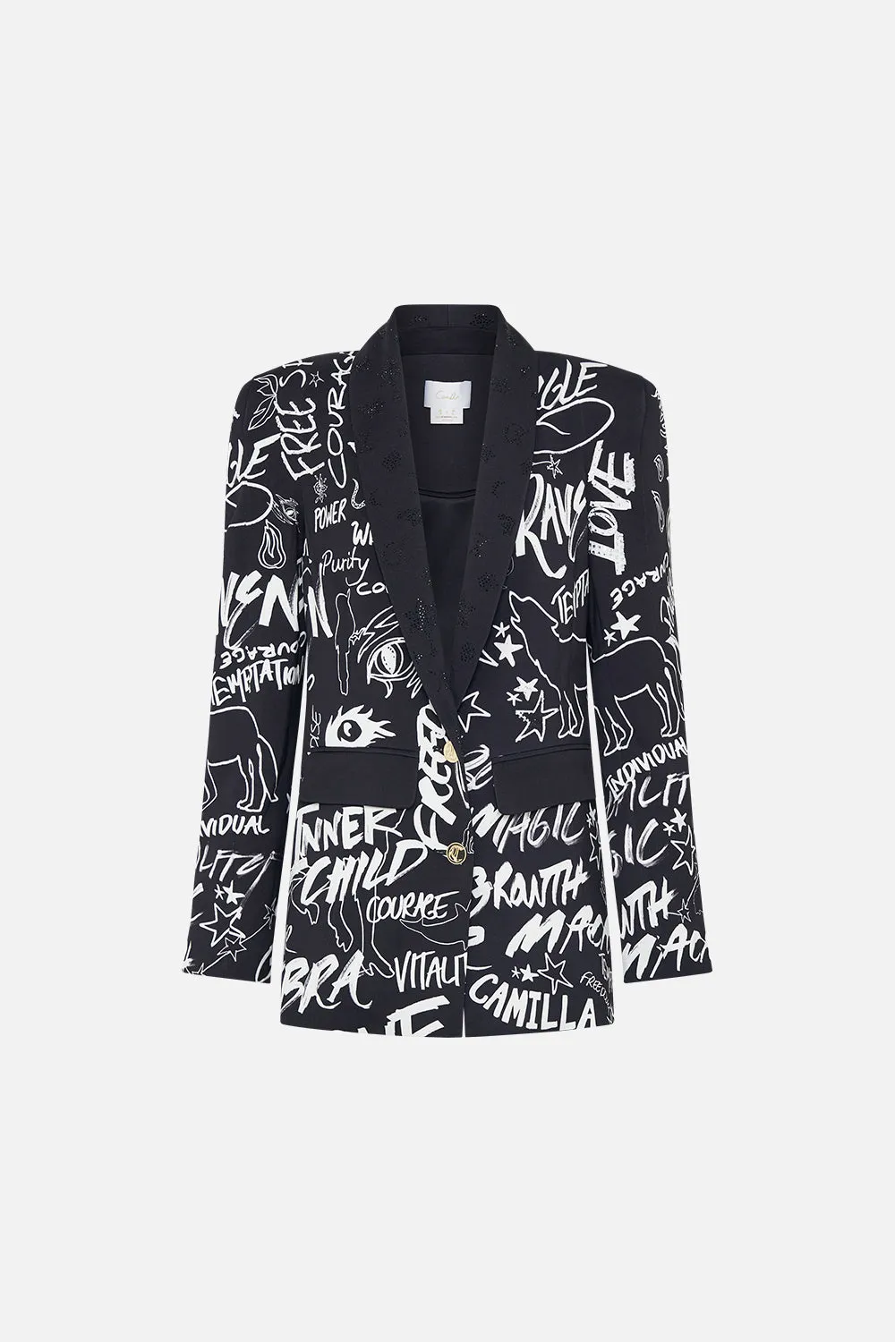 PEAKED SHOULDER BLAZER SPIRIT SCRIBBLE sold by Camilla product image thumbnail 3