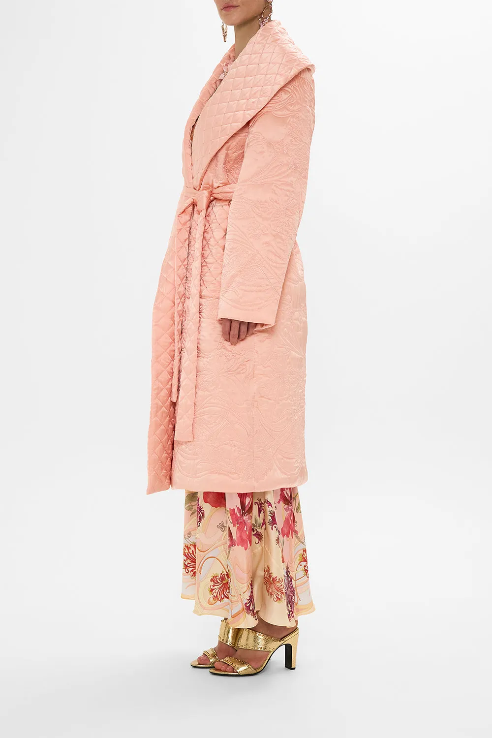 QUILTED LONG WRAP COAT BLOSSOMS AND BRUSHSTROKES sold by Camilla product image thumbnail 4