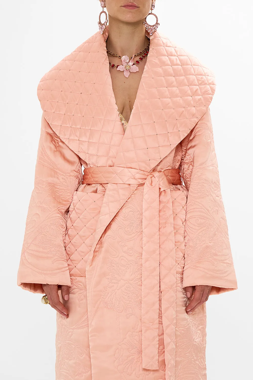 QUILTED LONG WRAP COAT BLOSSOMS AND BRUSHSTROKES sold by Camilla product image thumbnail 5