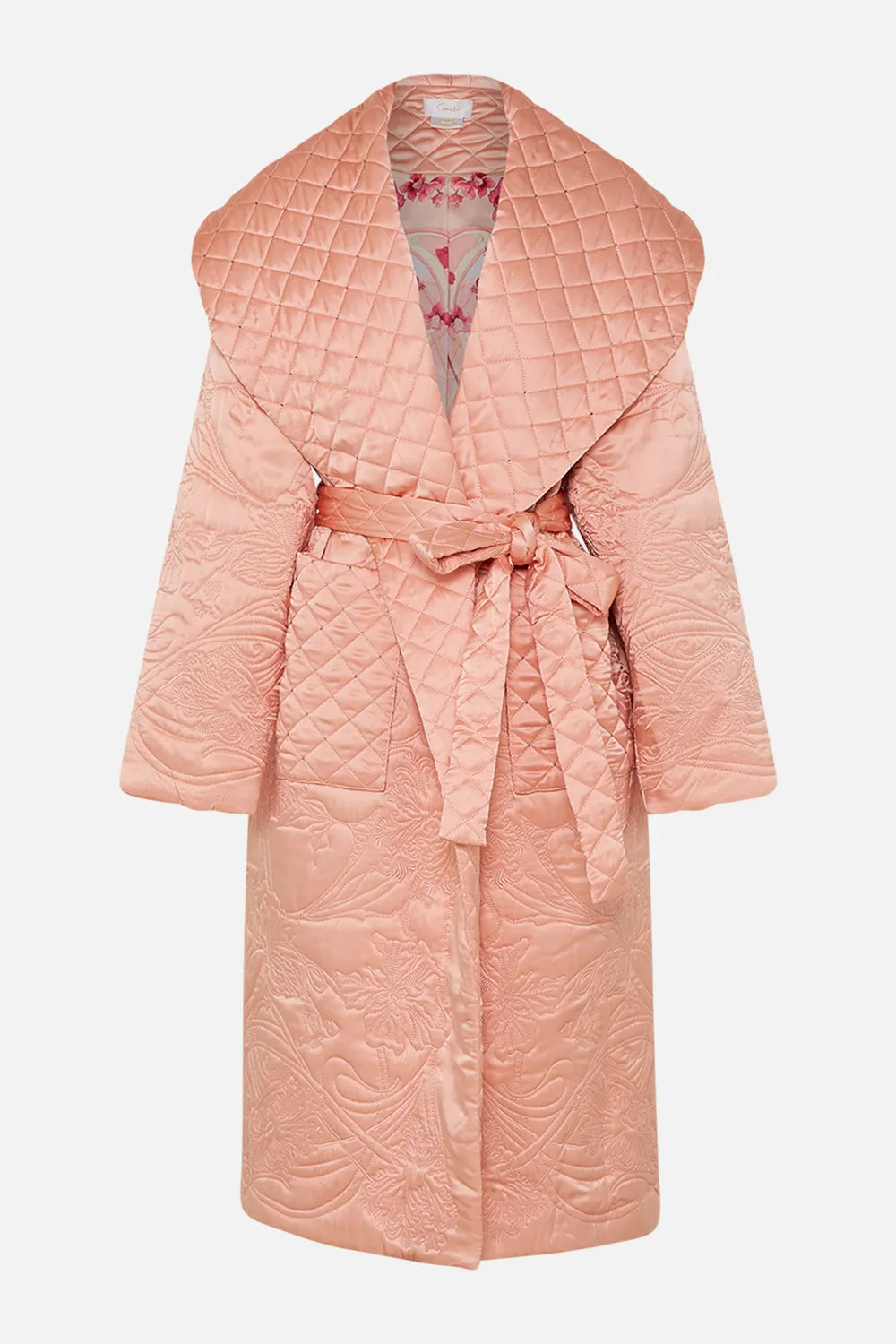 QUILTED LONG WRAP COAT BLOSSOMS AND BRUSHSTROKES sold by Camilla product image thumbnail 3