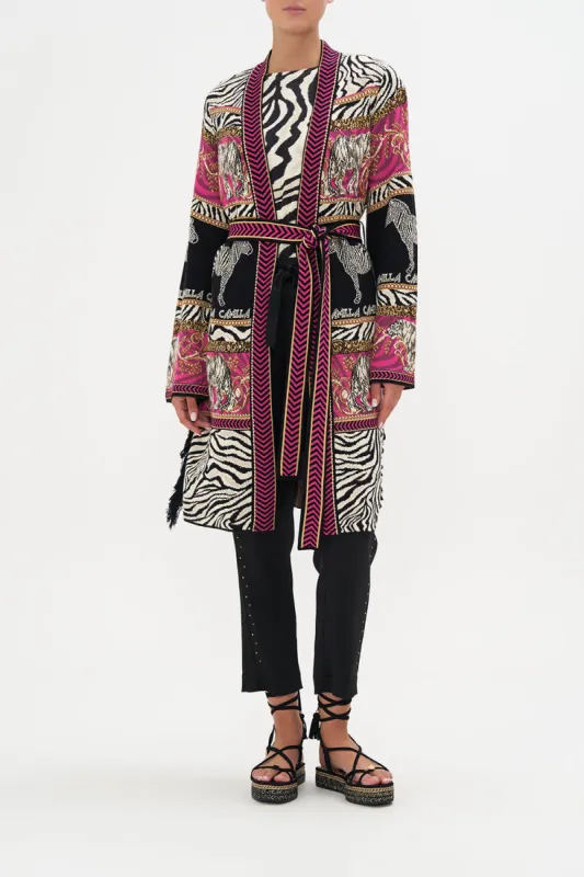 KNIT JACQUARD JACKET WITH FRINGING EARN YOUR STRIPES sold by Camilla