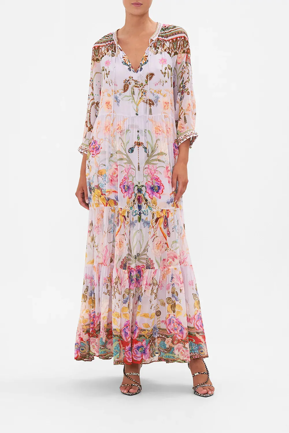LONG GATHERED PANEL DRESS NATURES KALEIDOSCOPE sold by Camilla