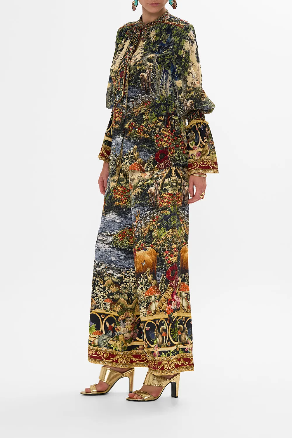 ELASTIC SLEEVE TIE FRONT BLOUSE TAPESTRY TOTEMS sold by Camilla product image thumbnail 4