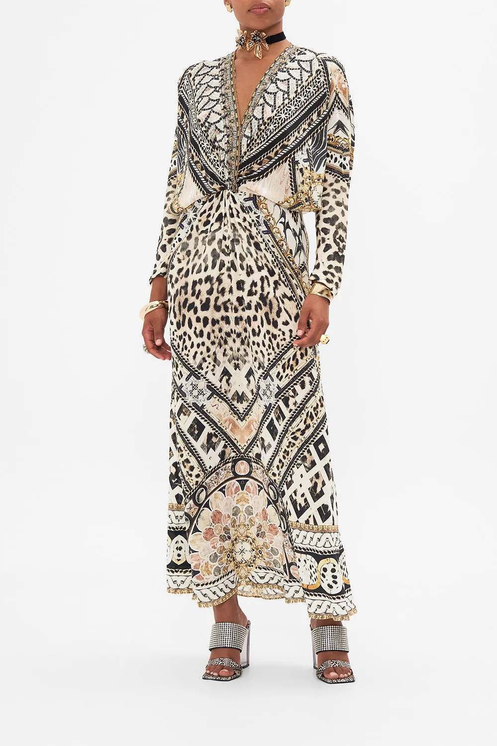 TWIST FRONT BATWING DRESS MOSAIC MUSE sold by Camilla