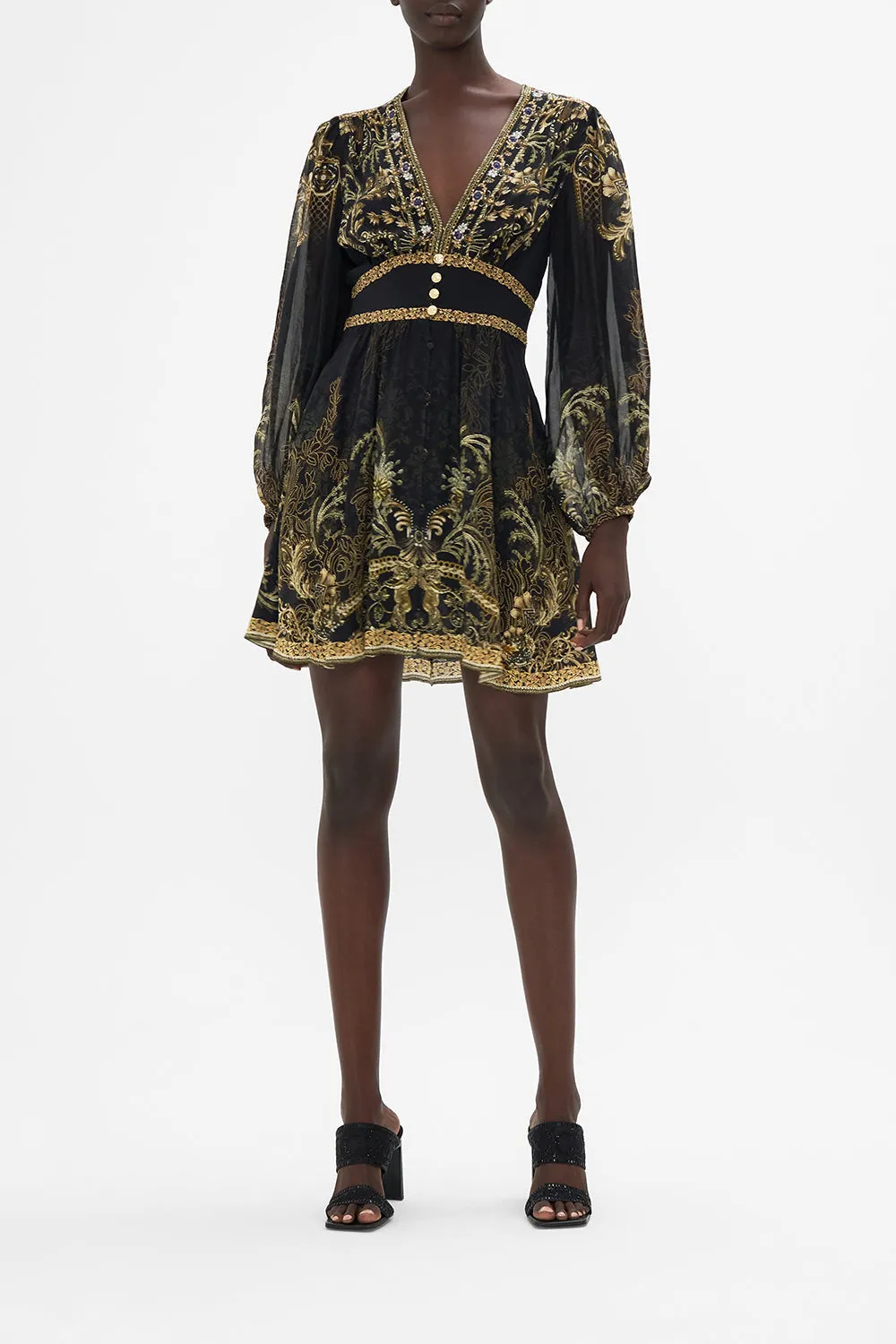 CURVED WAISTBAND SHORT DRESS THE NIGHT IS NOIR sold by Camilla