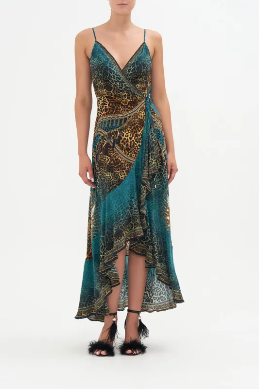 DRAPED FRONT WRAP DRESS TIGER PANTS sold by Camilla