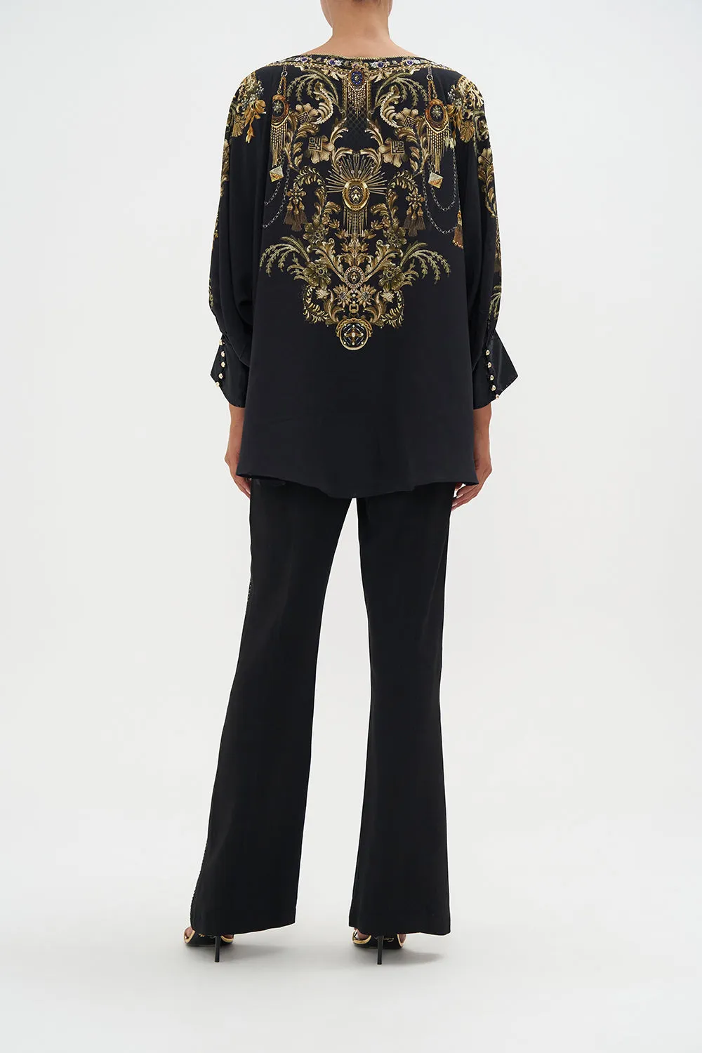 RAGLAN SLEEVE BUTTON UP TOP THE NIGHT IS NOIR sold by Camilla product image thumbnail 2