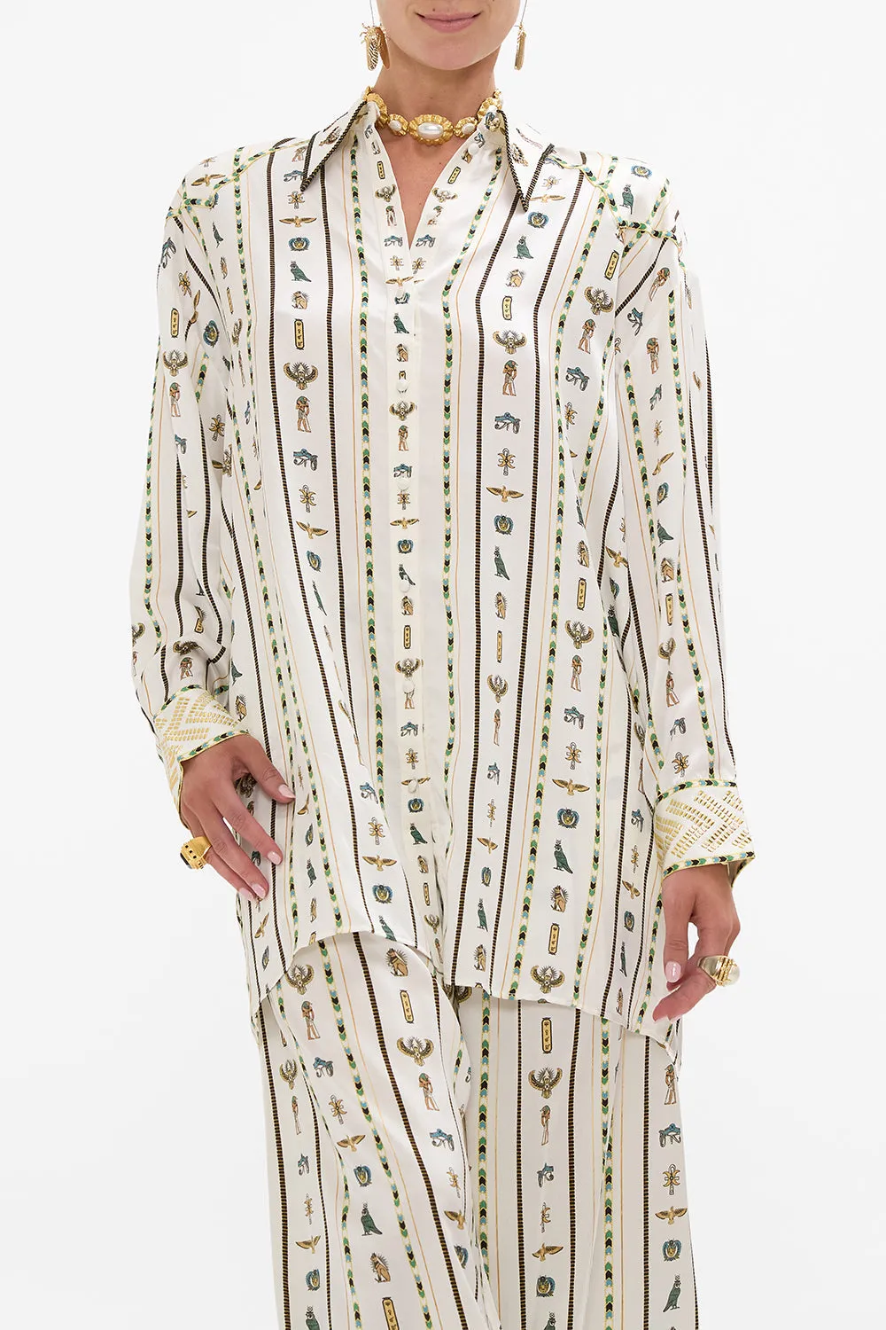 LONG LINE SHIRT WITH YOKE AND BUTTON DETAIL VALLEY OF THE QUEENS sold by Camilla product image thumbnail 5