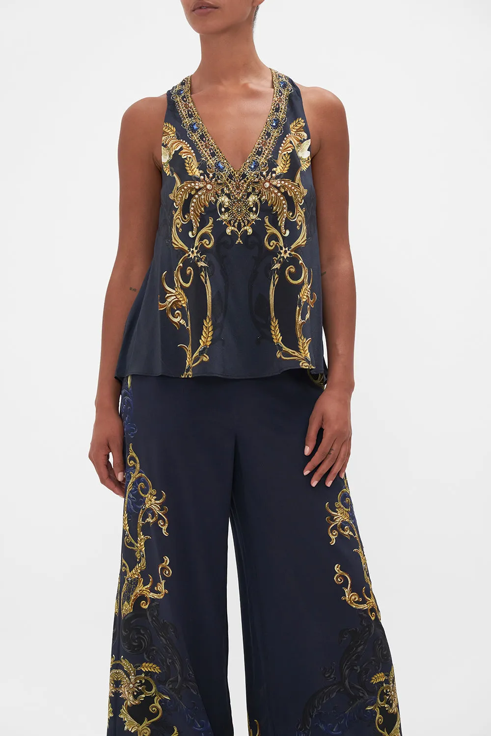 V NECK TOP WITH KNOT BACK MOONLIGHT MELODIES sold by Camilla product image thumbnail 5