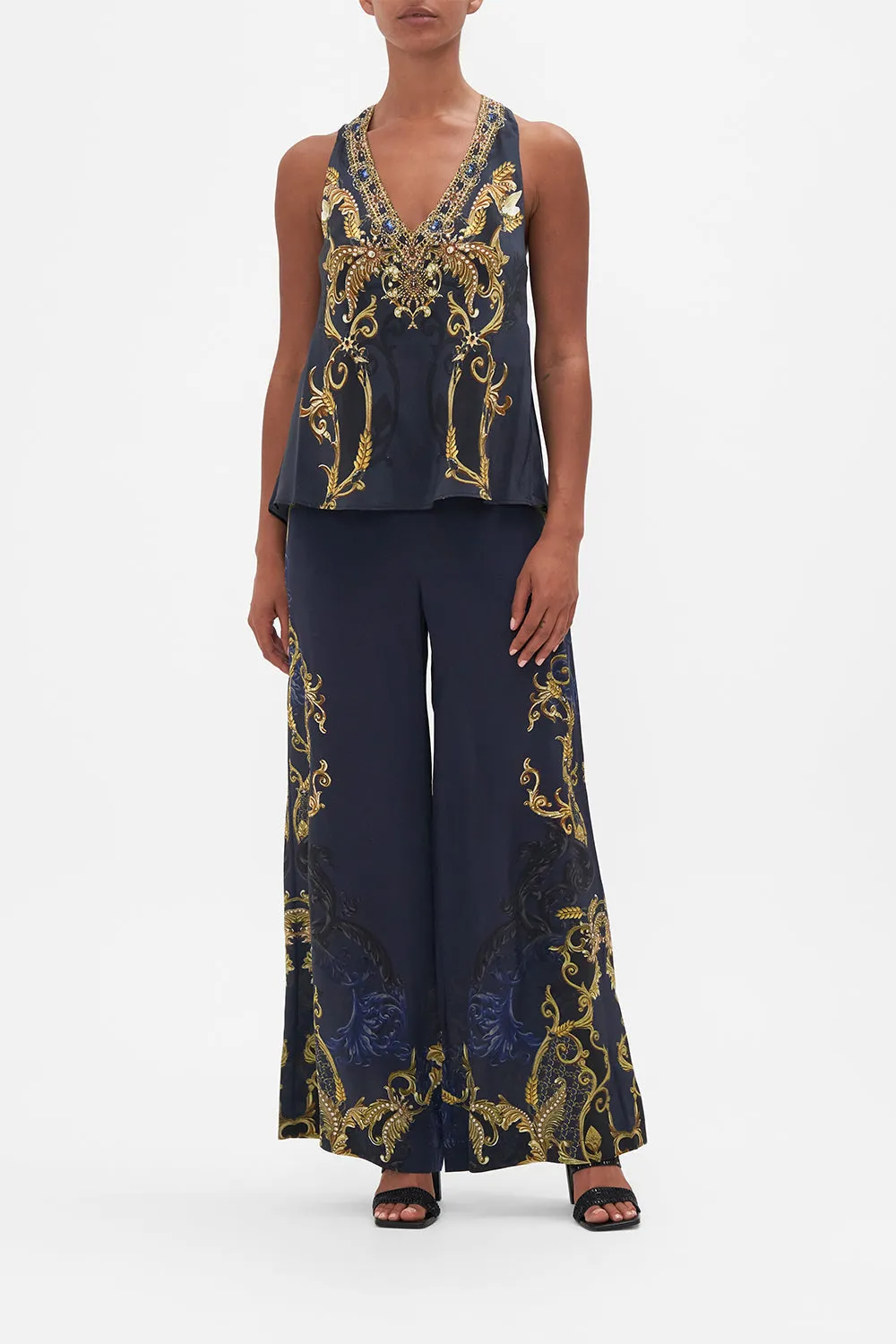 V NECK TOP WITH KNOT BACK MOONLIGHT MELODIES sold by Camilla